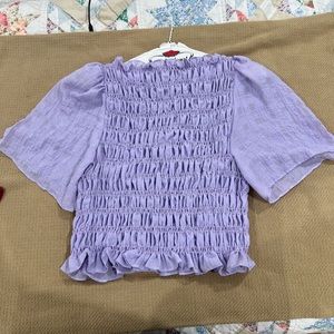 3XL Lisa Says Gah purple shirred crop top